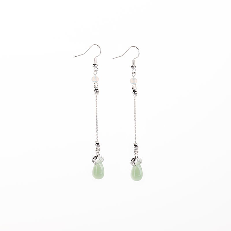Glass Drop Tassel Earrings Accessories