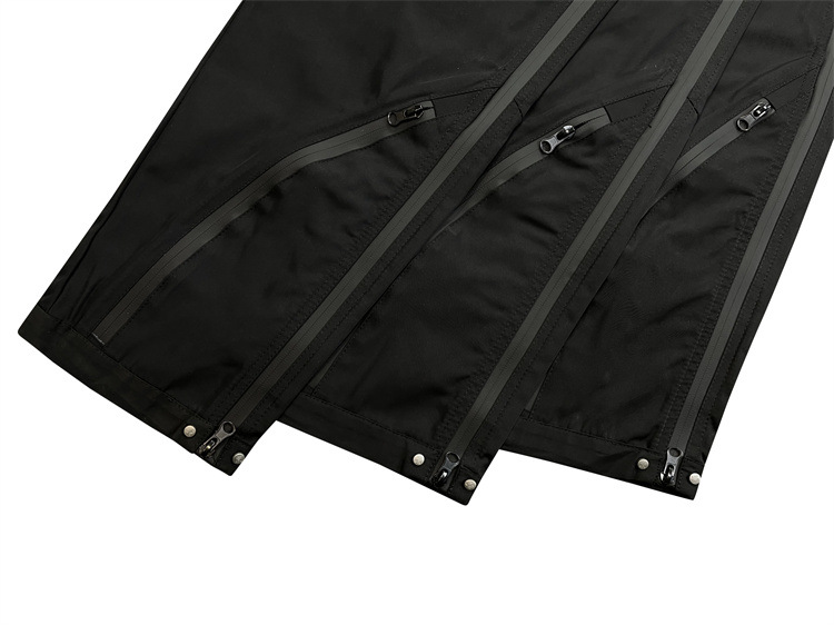 High Street Fashionable British Loose Casual Zipper Functional Men's Trousers