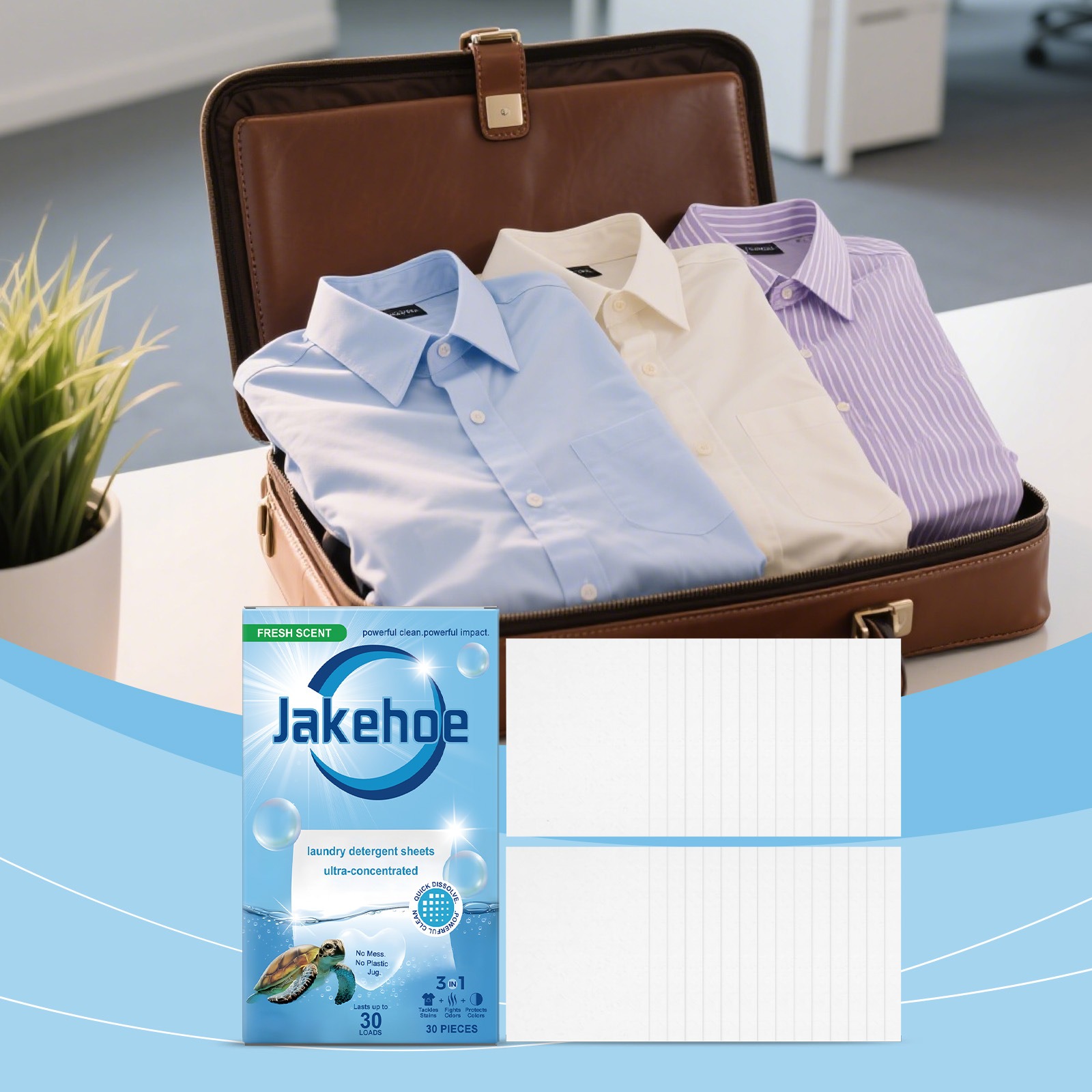 JAKEHOE Laundry Sheets Daily Cleaning For Clothes, Removes Stubborn Stains Gentle On Skin Leaves A Lasting Fragrance For Your Home Protects Your Clothes