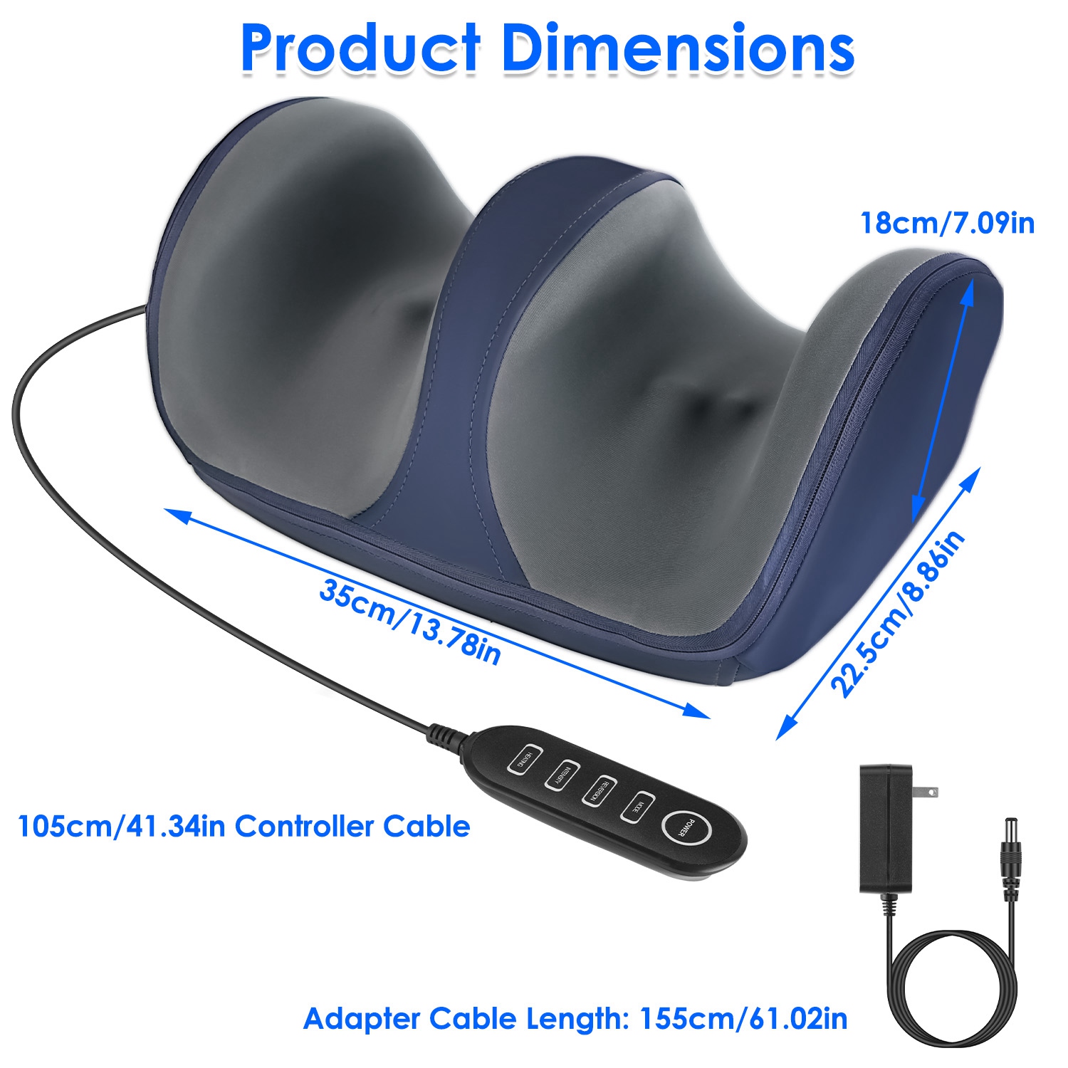 Shiatsu Foot Massager With Heat Calf Thigh Arm 3 Mode Electric Machine