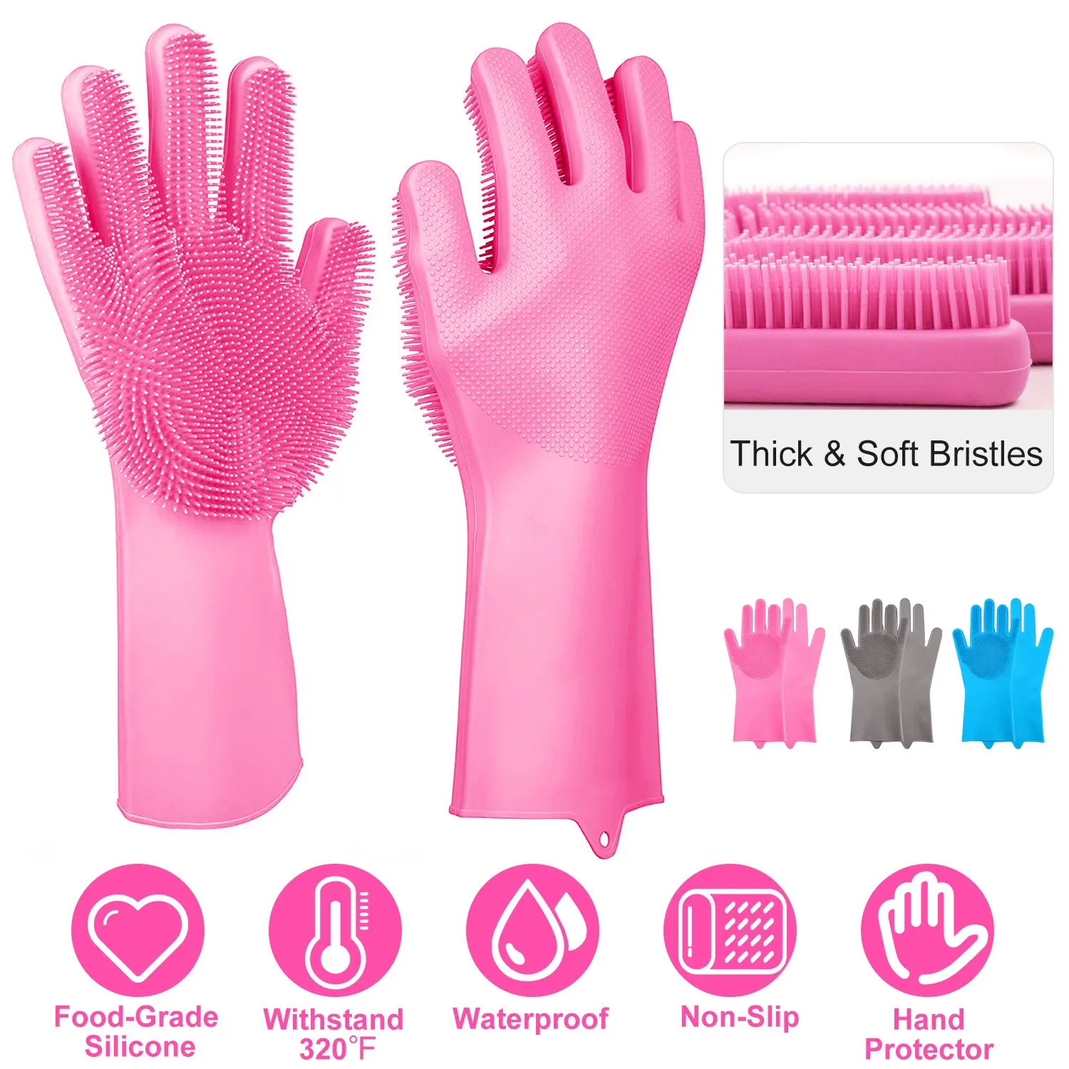 Silicone Brush Dishwashing Gloves Cleaning Sponge Pet