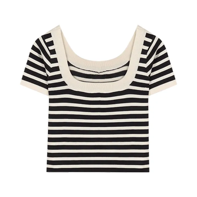 Sweet Spice Girls Striped Square Neck Short Sleeve Dress Short Sleeve - Shop at LoveMi