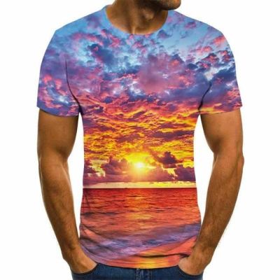 Title 2, Modische Casual Rundhals 3D-Druck T-Shirt für H...