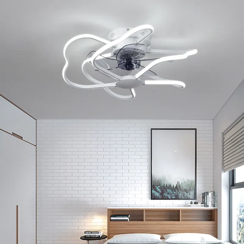 Nordic Living Room Bedroom Fan Lamp Remote