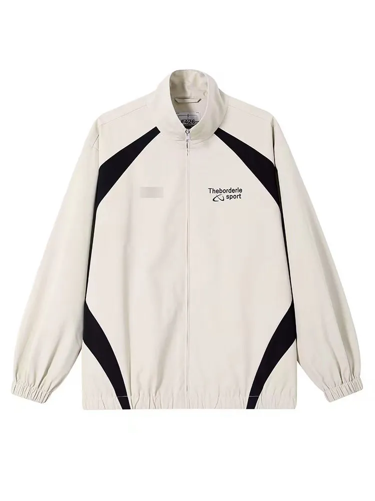 Women's Loose Fitting American Street BF Casual Sports Jacket - Apricot