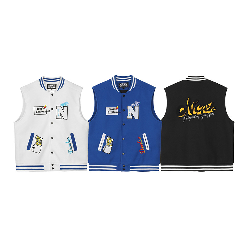 Men's And Women's All-match Embroidered Vest American Couple Jacket — image 1