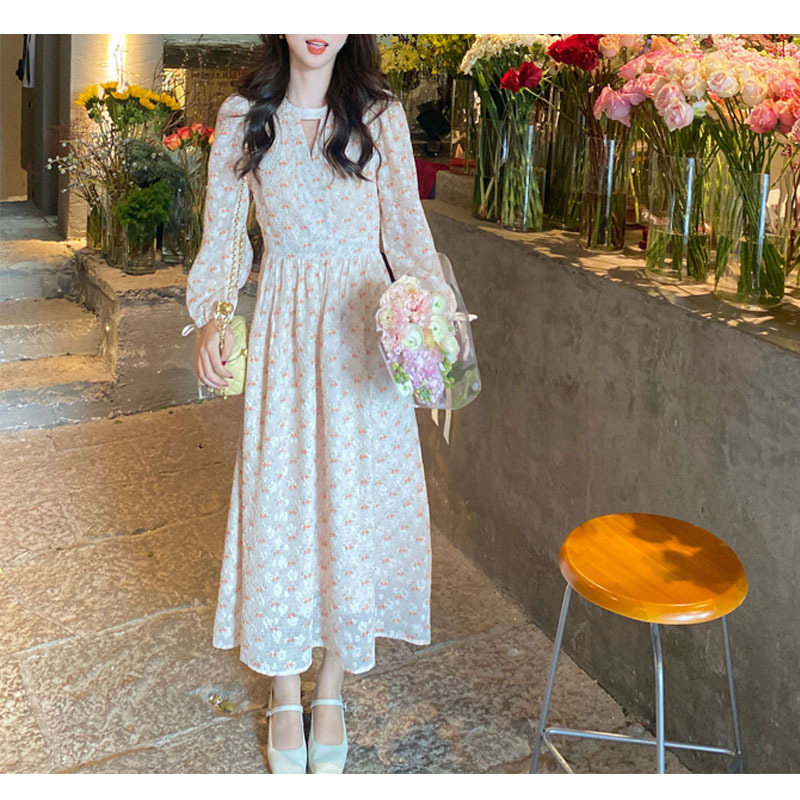 Women's Floral Dress With Waist Tucked In