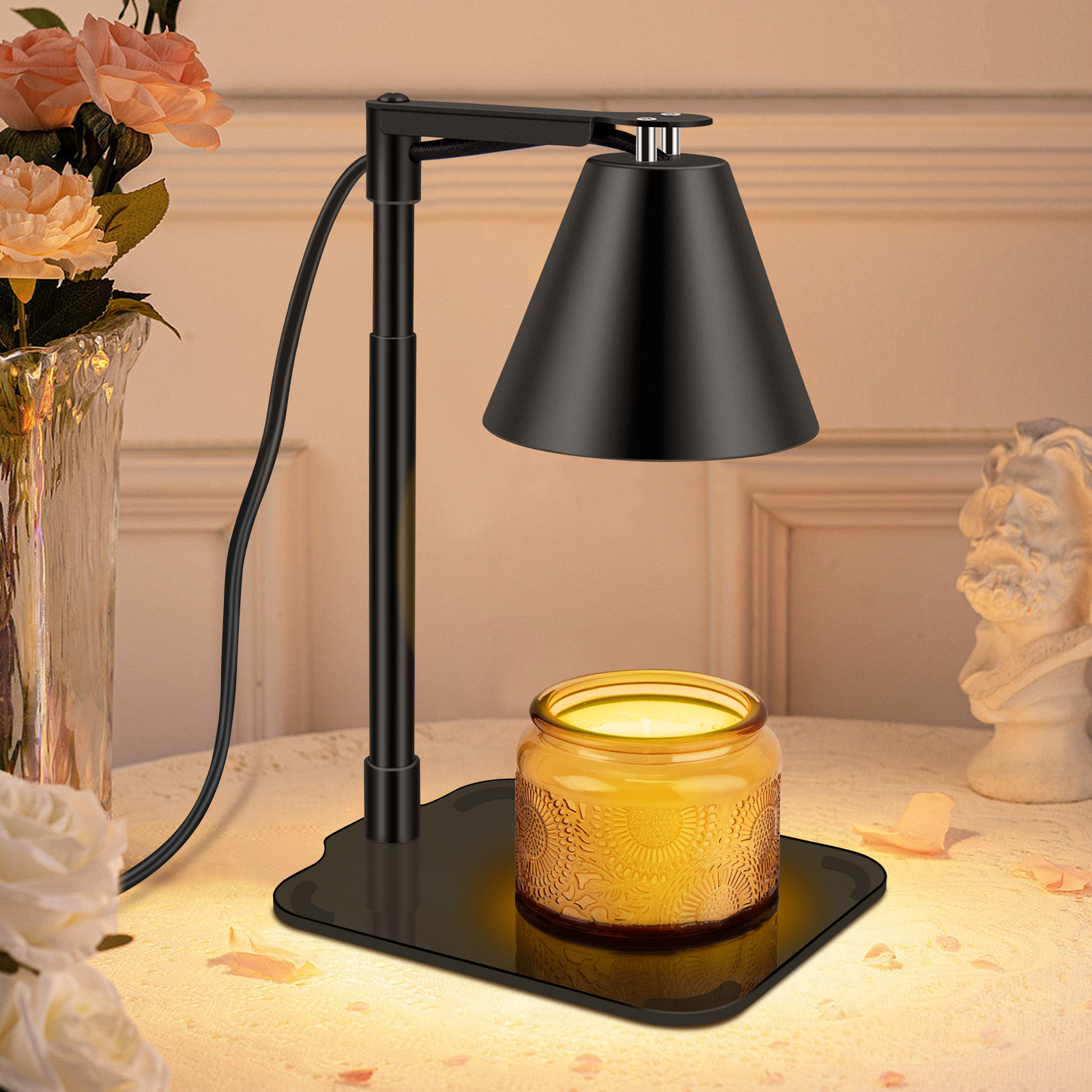 Electric Candle Warmer Lamp with Timer. HIGH QUALITY CANDLE WARMER: Candle warmer lamp with timer function can give you peace of mind to do other things. The electric candle warmer has three timer settings (2/4/8 hours) that you can set to suit your needs