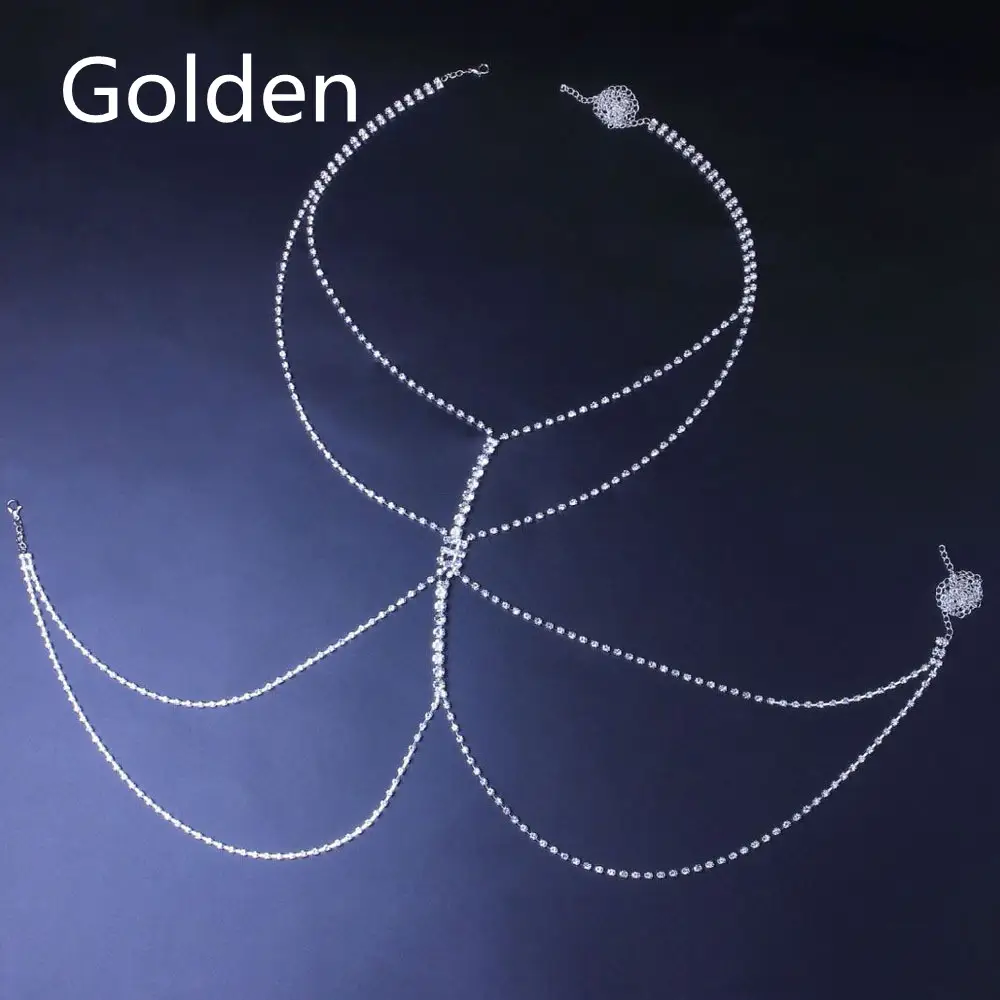Exaggerated Multilayer Rhinestone Body Chain Necklace