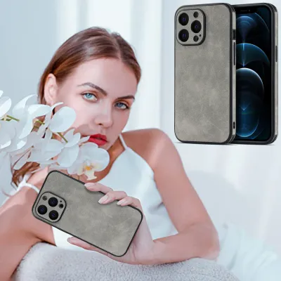 Suitable For 14promax Mobile Phone Shell Solid Color Sheepskin