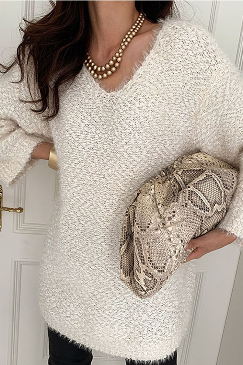  South Korea's Dongdaemun Autumn And Winter V-neck New Look Thin