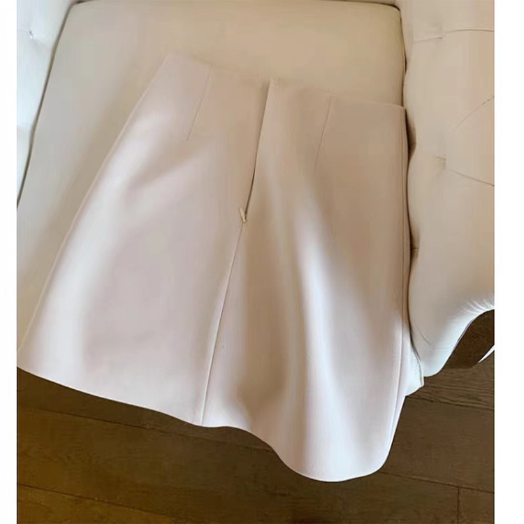 High Praise Return Item, With Worry-free Lazy Bi , Chalk Off-white, Pearly A-line Skirt
