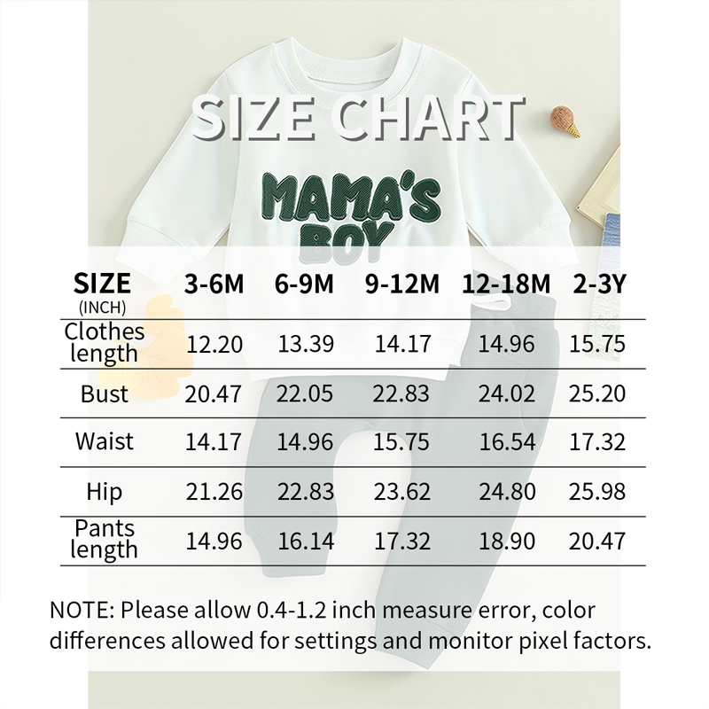 Baby Boy's 2-Piece Sweatshirt Set Round Neck Letter Print Top & Drawstring Jogger Pants For Spring & Fall