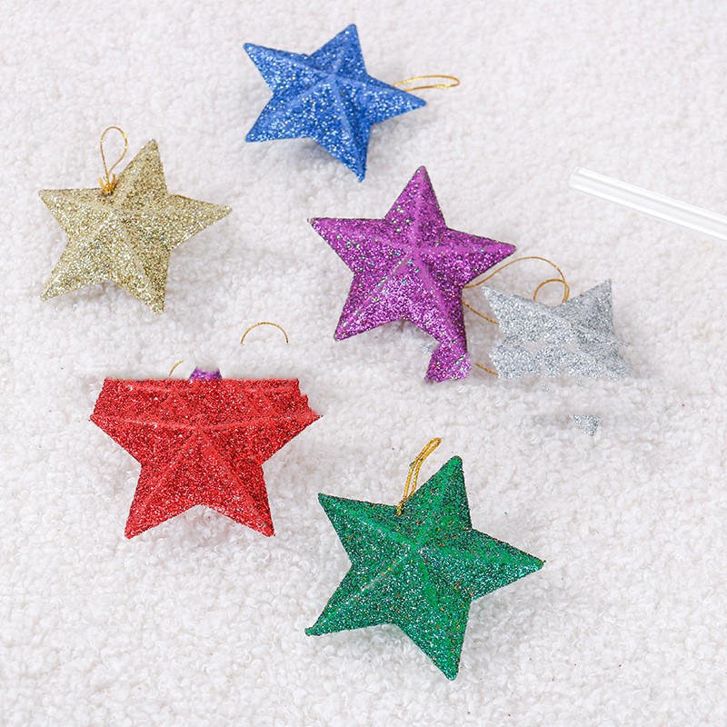 Christmas Tree Accessories Pendant Color Ornaments Foam 6 Five-pointed Stars