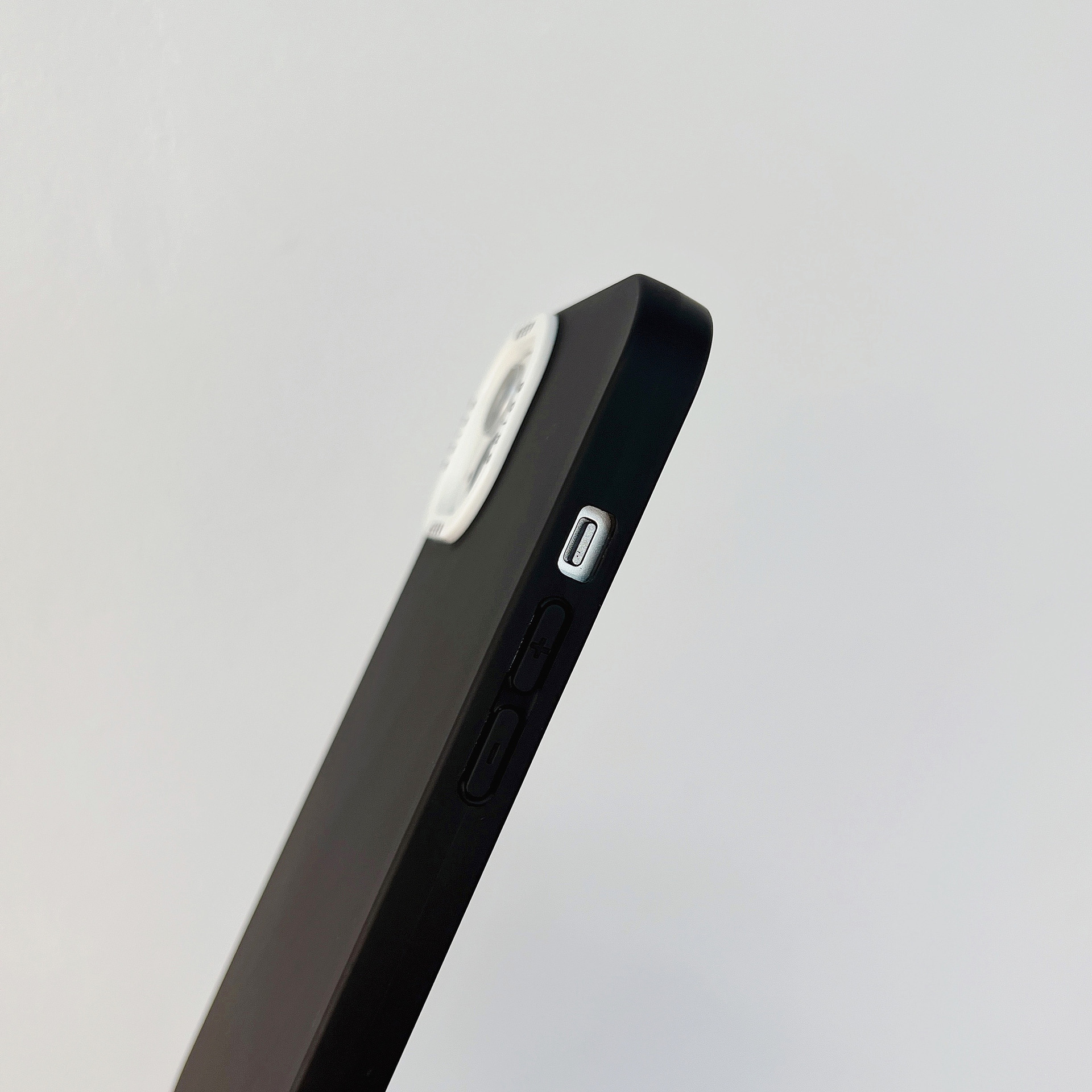 Diagonal Strap Black Phone Case Solid Color Protective Cover - Image 2