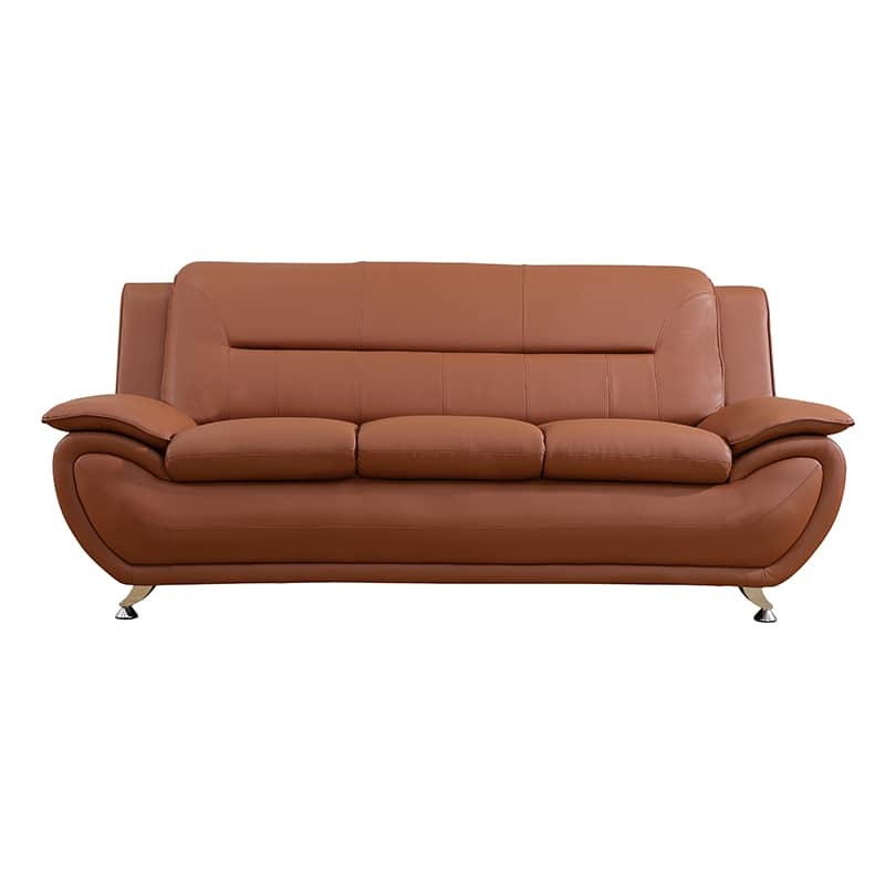 Pickup Only--Bright Bronze Faux Leather 3-Piece Couch Living Room Sofa