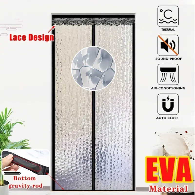 1 Black Lace Air Conditioner Door Curtain