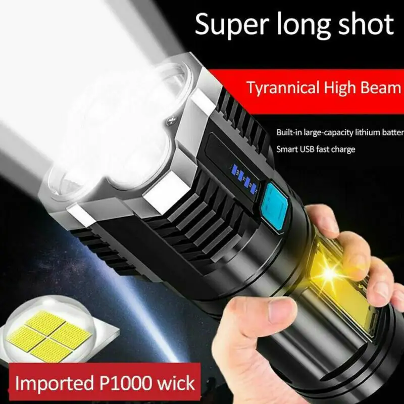 POWERFUL Tactical Quad-Core Super Bright Torch LED