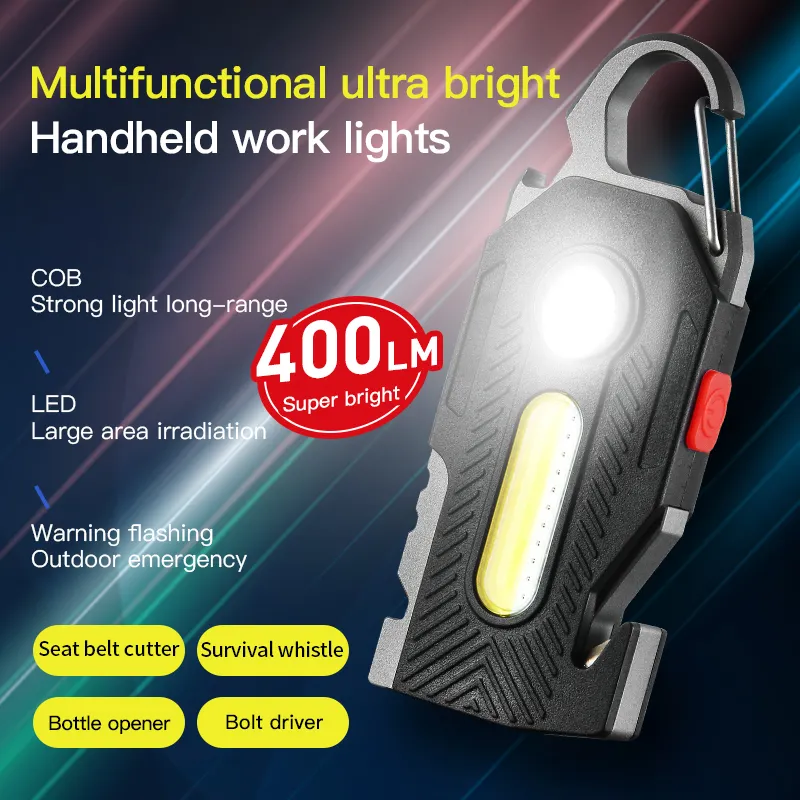 Multifunctional Charging Emergency Light Convenient Keychain Work