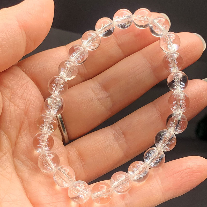 Simple Ins Women's Single Circle White Crystal Bracelet