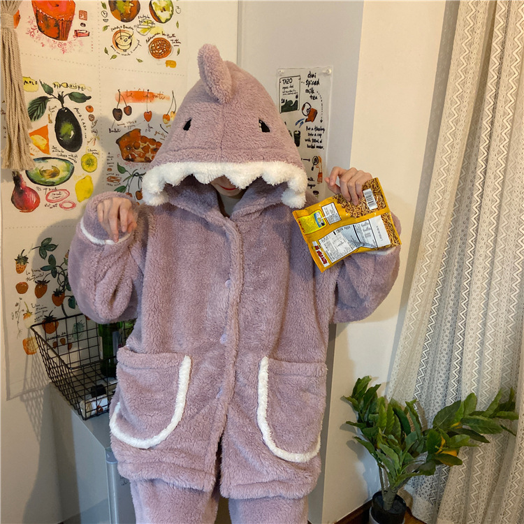 Purple Giant Shark Pajamas Snuggie