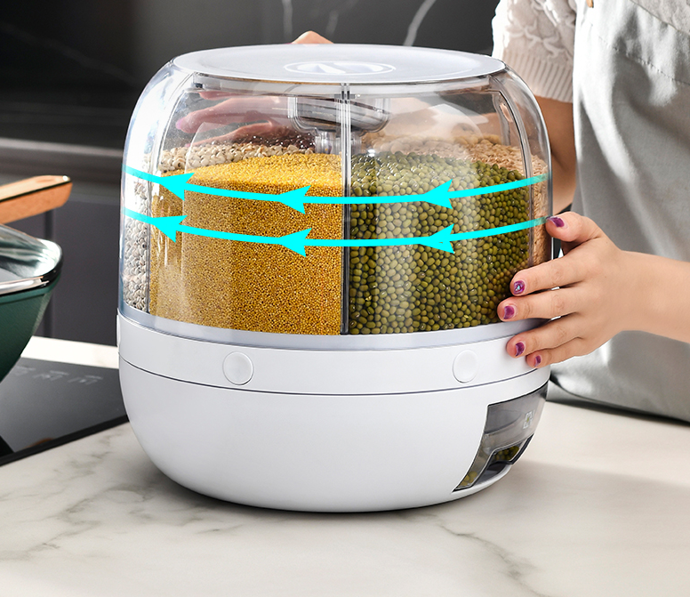 Пищевое пластиковое ведро для хранения зерна на кухне