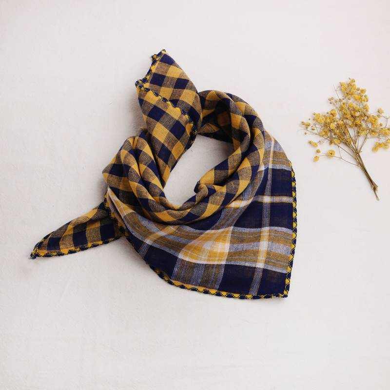 Large plaid blue and yellow