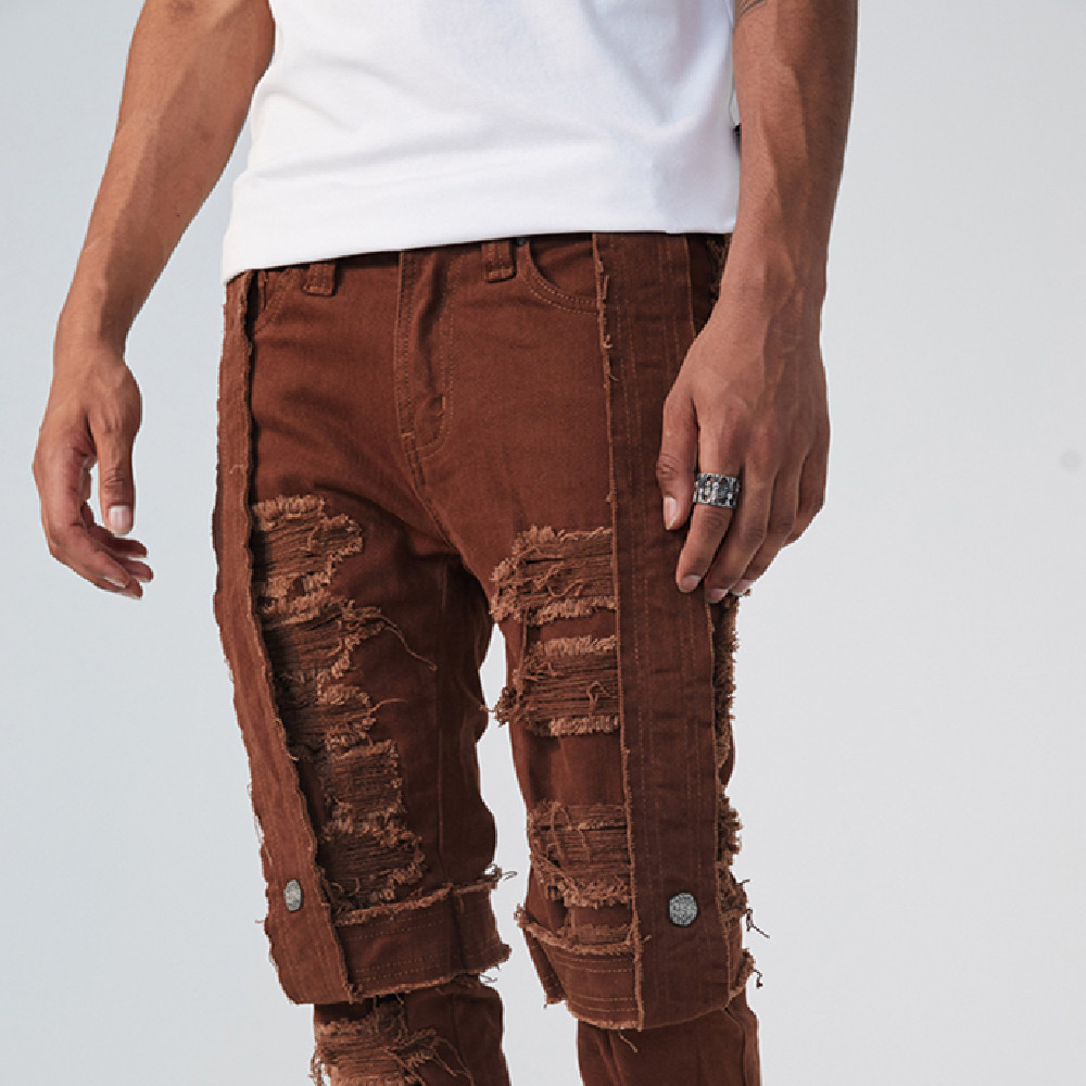 Title 6, Strap Raw Edge Jeans, Hip-hop Streetwear style ...