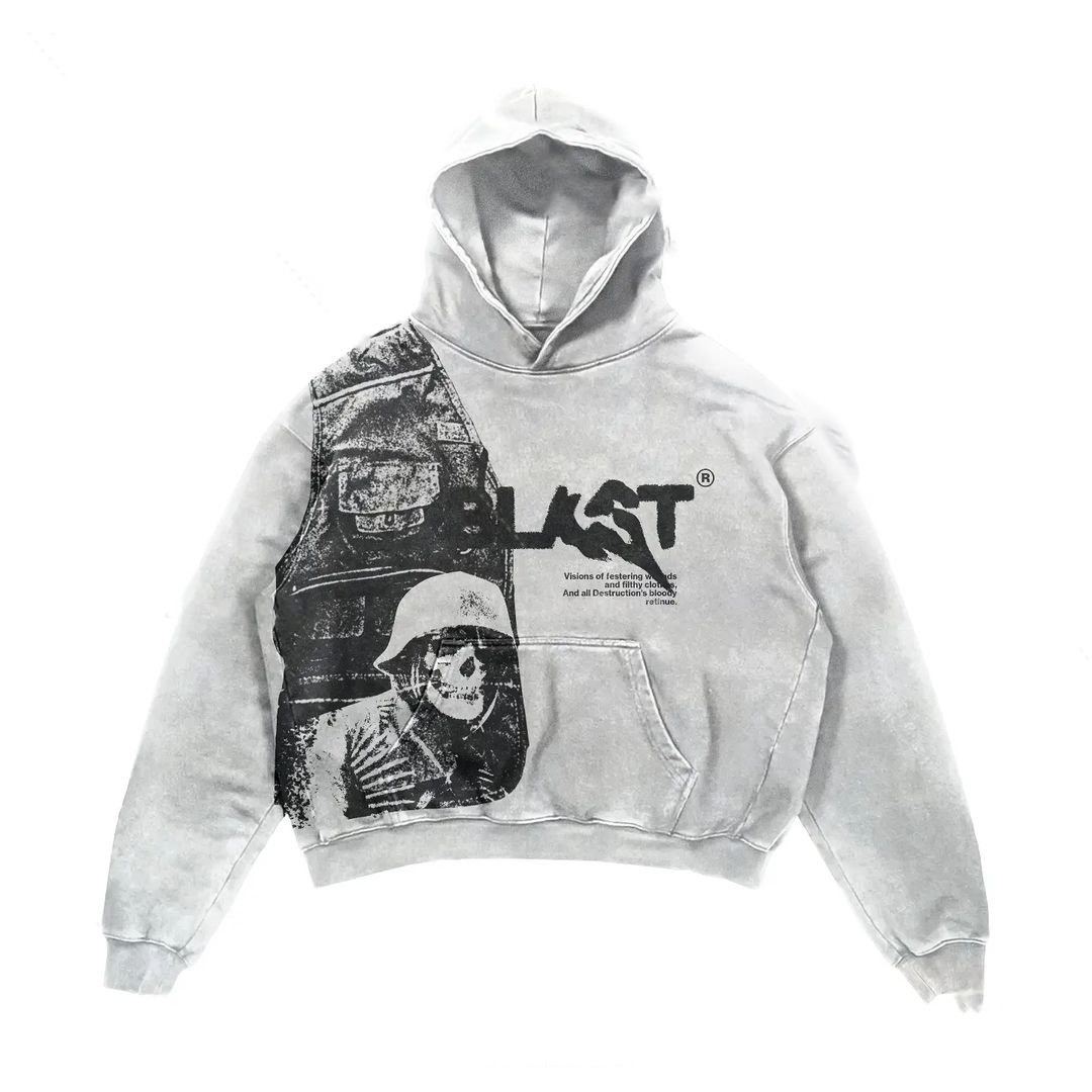 Retro Y2K Hoodie Streetwear Gothic trap - Picture 3 of 3