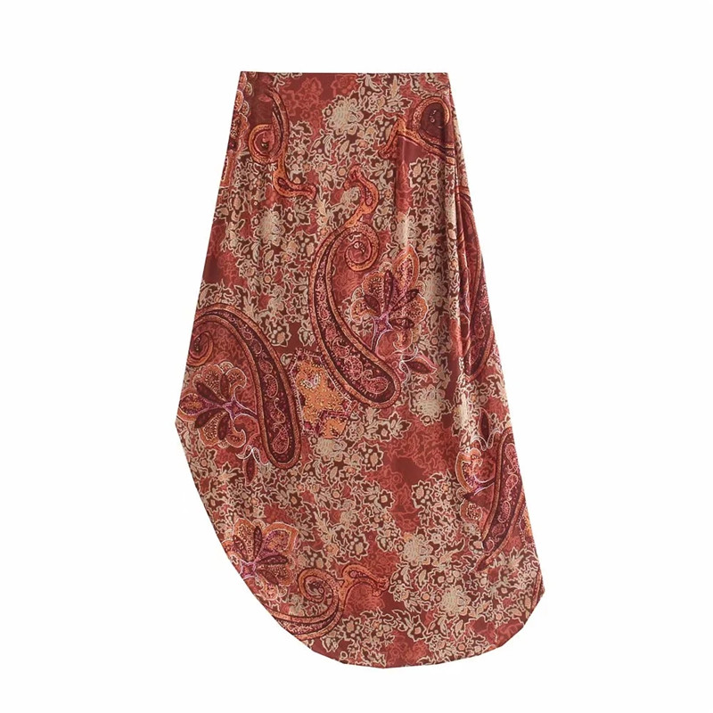 Women's Knotted Printed Irregular Fashion Skirt