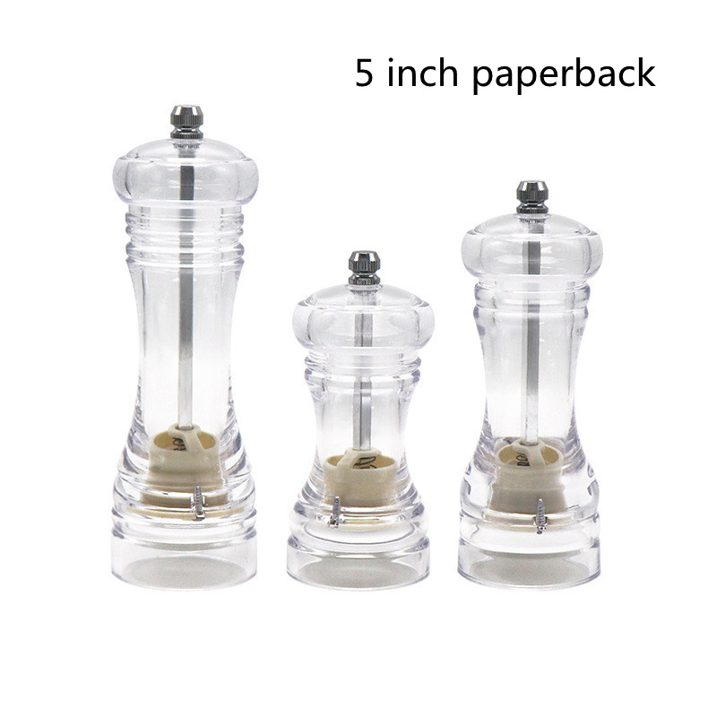 Title 4, Acrylic Grinder Transparent Manual Pepper Grind...