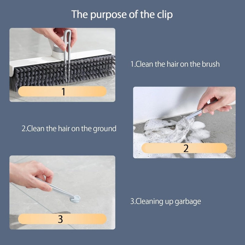 Adjustable Angled 2 In 1 Floor Brush Squeegee For Household Wall Corner Patio — image 3