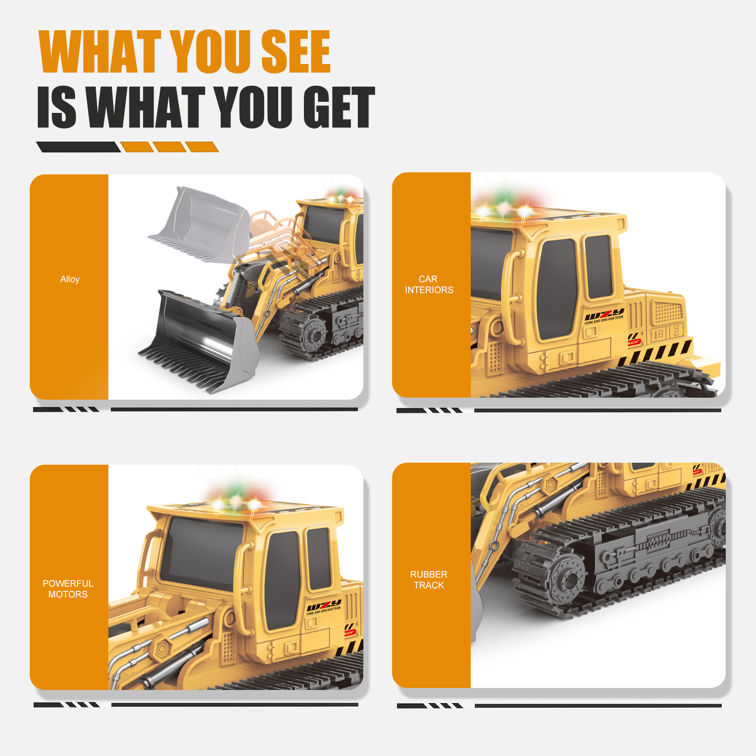 Remote-controlled Engineering Vehicle Toy Bulldozer Excavator Kids Gifts — image 10
