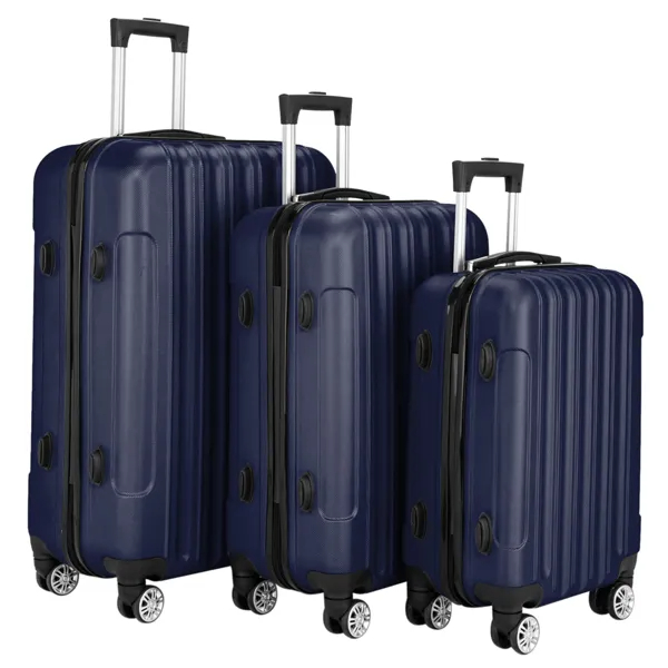 3-in-1 Multifunctional Large Capacity Traveling Storage Suitcase Luggage Set Navy Blue 4
