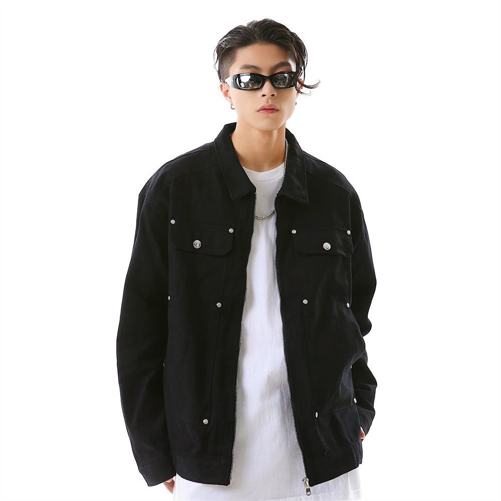 Men's National Trendy Patch Pocket Tooling Denim Jacket