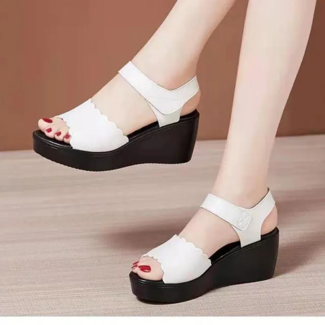 Women's Versatile Fashionable Personality Wedge Sandals White - Shop at LoveMi