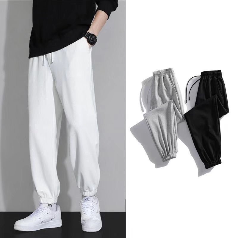 Men's Summer Loose Waffle Long Pants