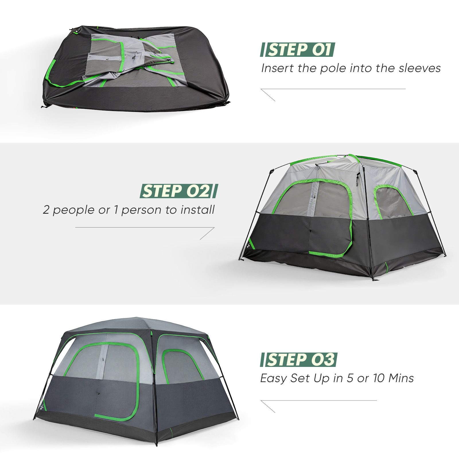 6-person Waterproof And Windproof Family Camping Tent, With Spacious Interior, Easy-to-install Double-layer Tent, Featuring Mesh Windows And Skylights