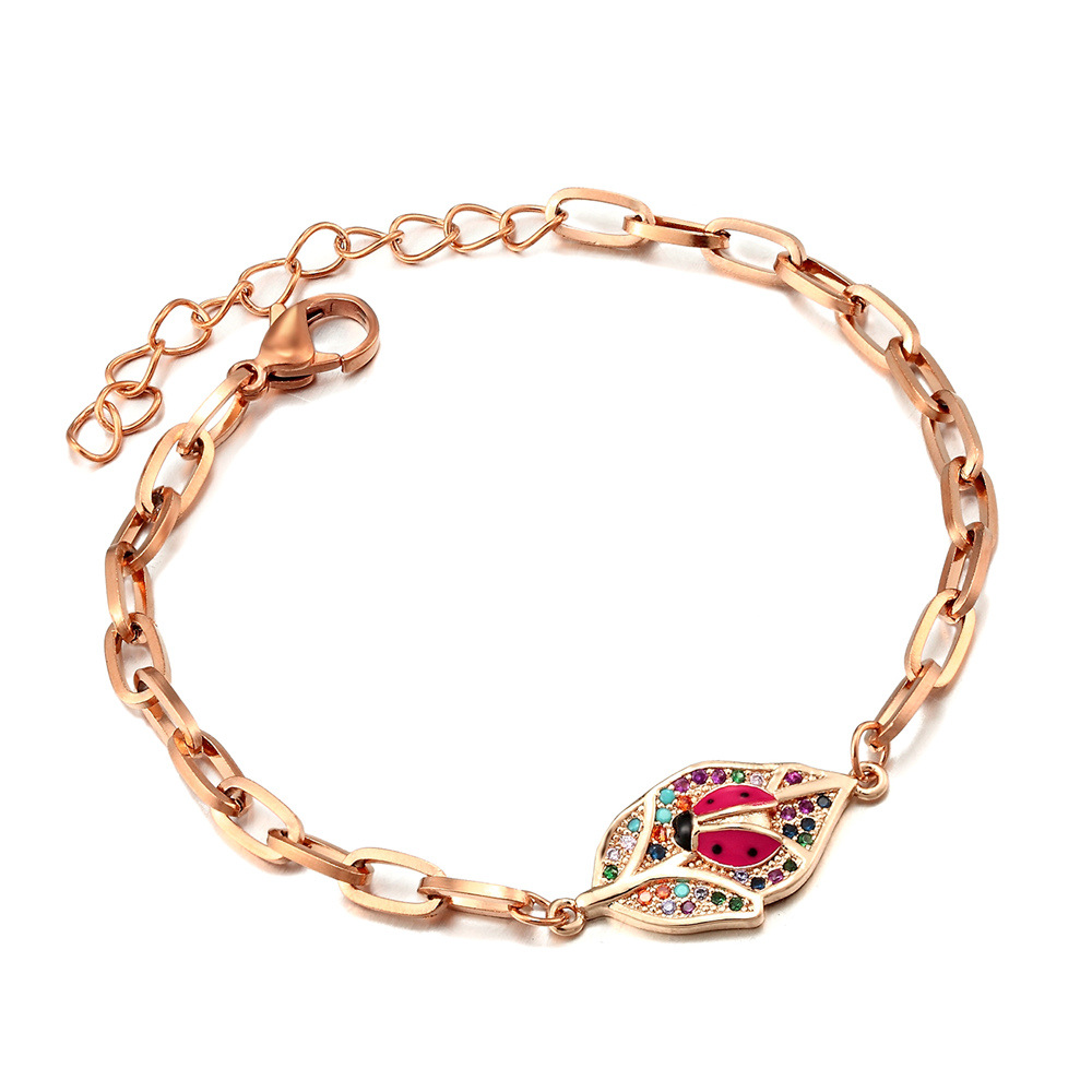 Fashion Micro-set Zircon Ladybug Bracelet Lady - 6