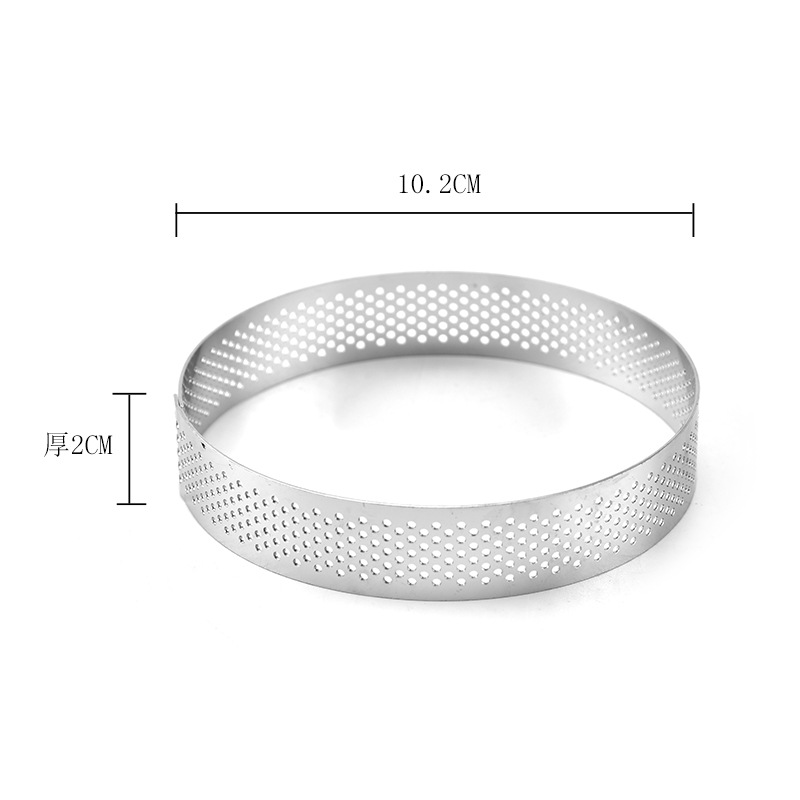 Title 5, 304 stainless steel perforated French ring tart...