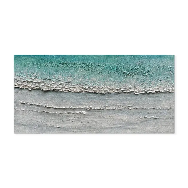 Blue Sea Ocean Wave Beach Canvas Abstract Textured Art Pure Hand painted Oil Painting Home Decoration Restaurant For Living Room Bedroom Wall Decor... Without Inner Frame - Shop at LoveMi