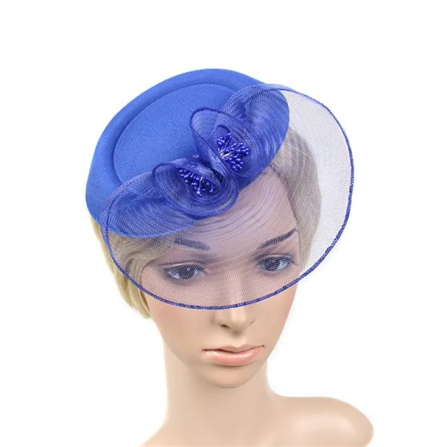 Stewardess Little Topper Prom Banquet Bride Bridesmaid Headwear Blue - Shop at LoveMi