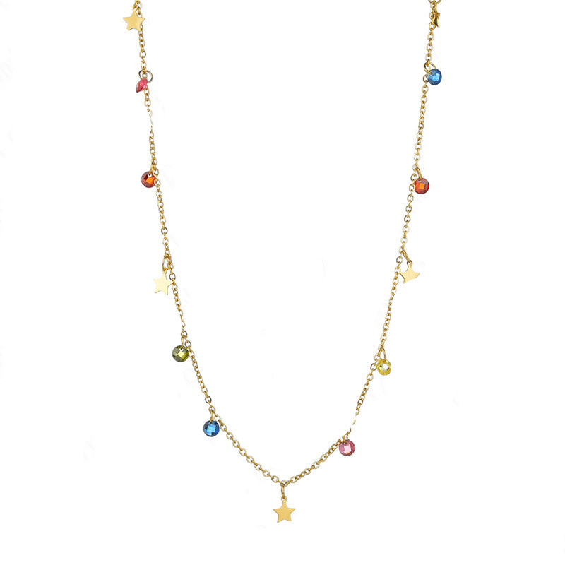 Love Star Exquisite Zircon Gentle Wind Temperament Simple Clavicle Chain