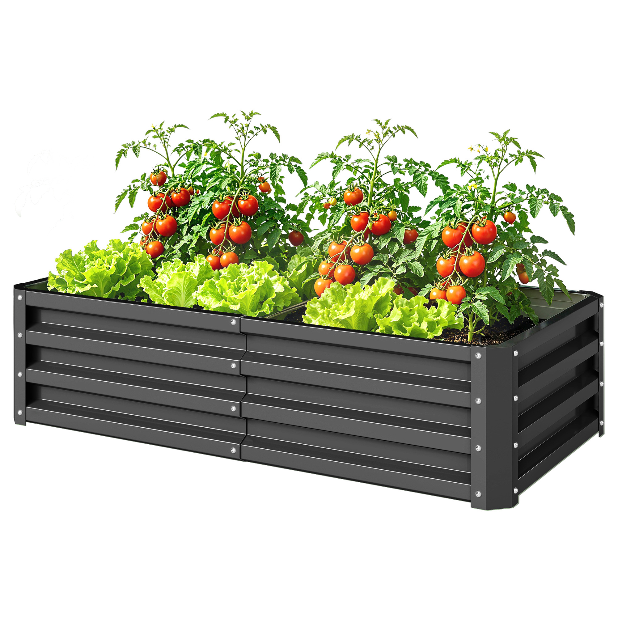 Garden Elevated Flower Beds, Galvanized Outdoor Planting Boxes, Suitable — image 3