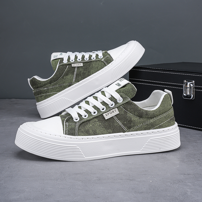 2026 Spring Men's American Vintage Thick Sole Canvas Shoes, Breathable Casual Skate Shoes For Summer, Lightweight Soft Sole With Unique Design