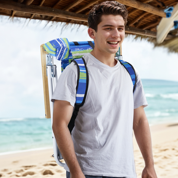 Folding Beach Chair Set Of 2 For Adults, 4 Position Portable Backpack Foldable... 10