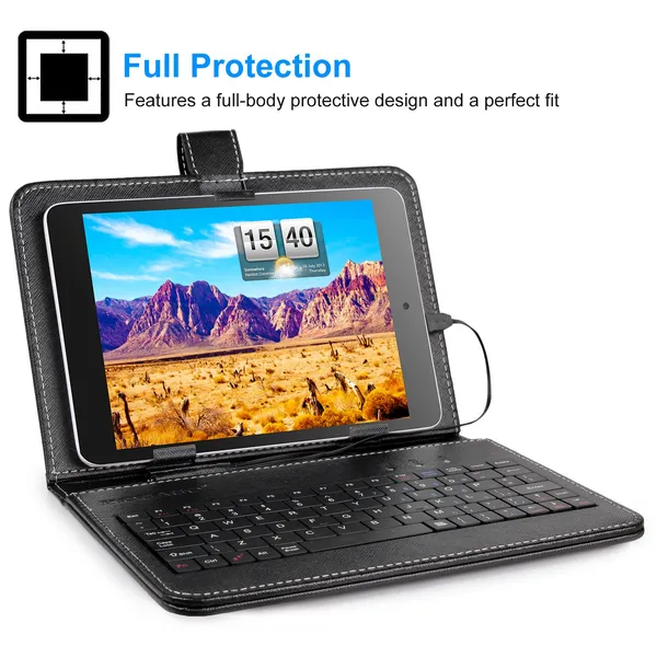 7.9in Protective tastatur deksel PU Leather Back stativ - Miniatyr 4