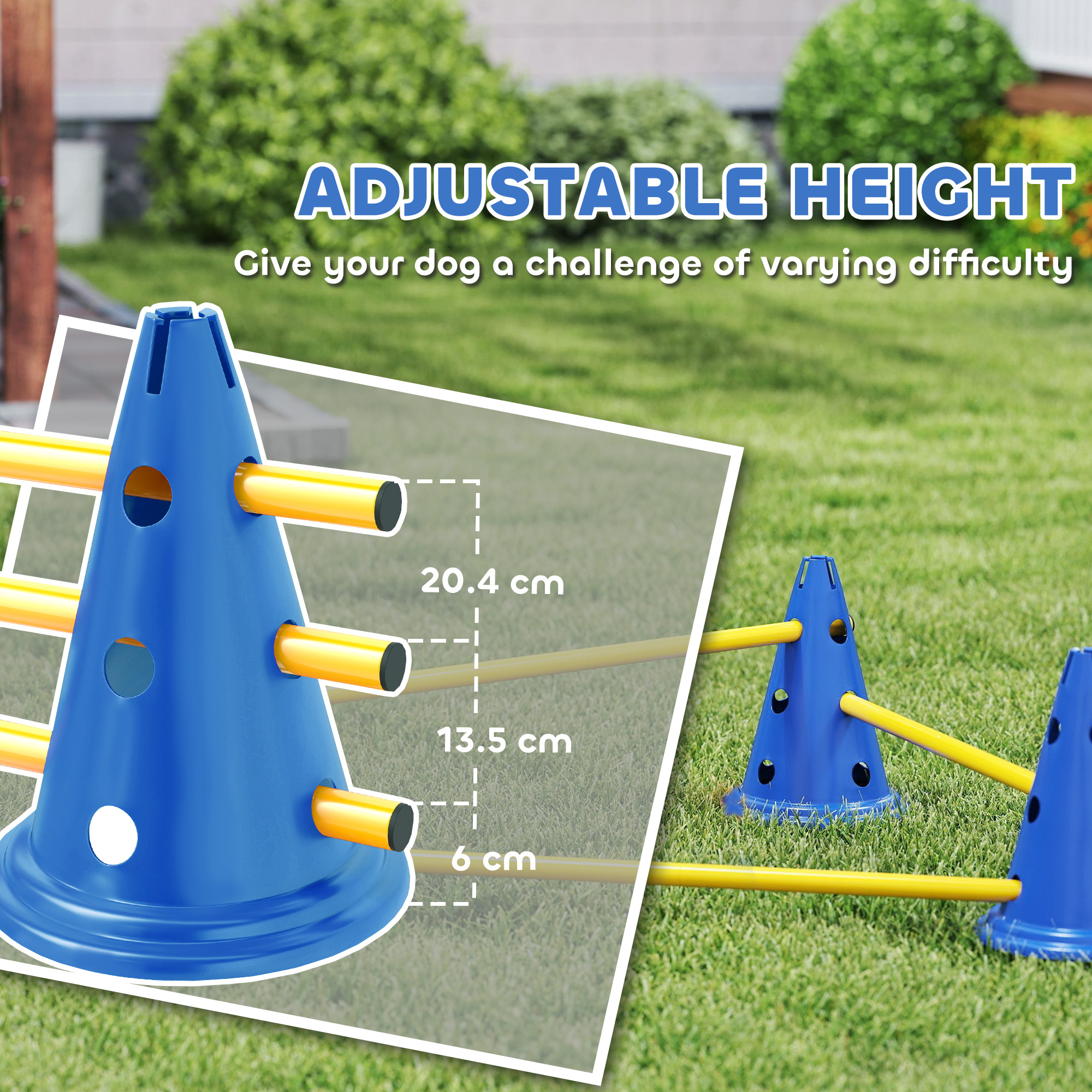 Dog Agility Equipment Set Of Six Cones, Poles With Carry Bag, Three-Piece — image 10