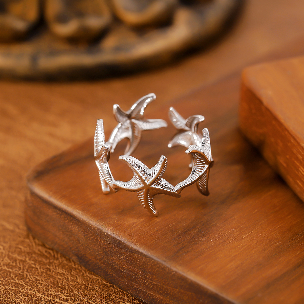 Trendy Ocean Style Ring For Women, Personality Vacation Style, Seahorse Fashion Stainless... thumbnail 7