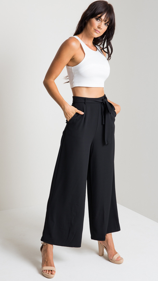 Title 9, Cropped trousers high waist strap wide leg pants